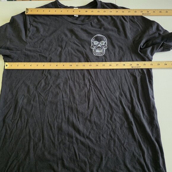 Bella+Canvas T Shirt Men XL Black Lucky Bastard Saloon Skull Graphic Print Boho - Picture 4 of 12